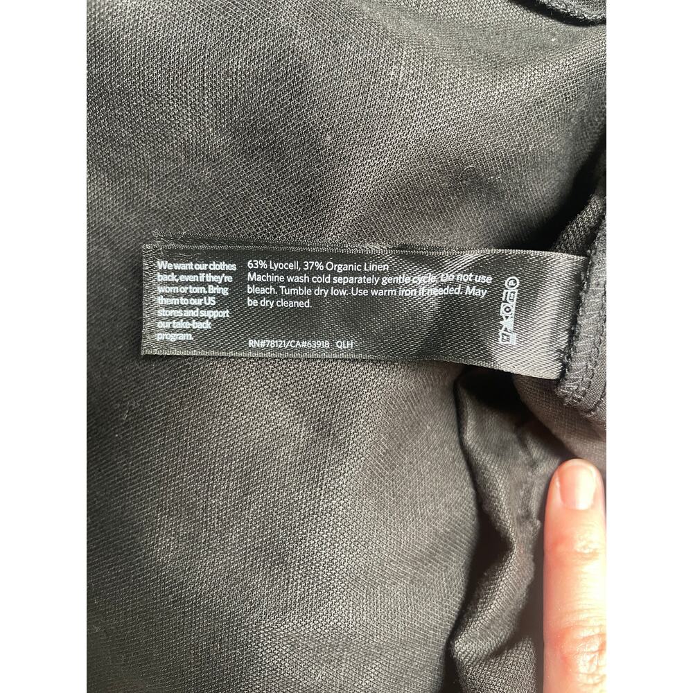 Eileen Fisher Black Tencel & Organic Linen Slub Wide Leg Jumpsuit, Medium - Picture 6 of 6